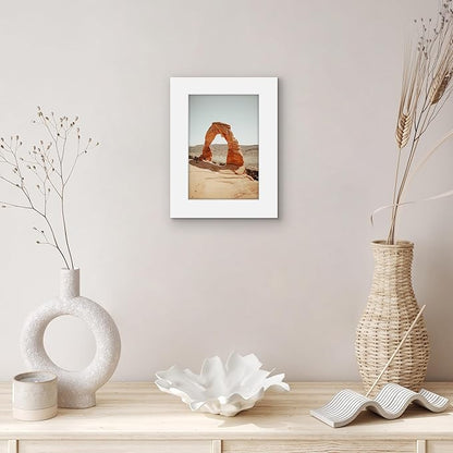 Americanflat 4x6 Picture Frame with Shatter-Resistant Glass - Signature Collection - Gallery-Style Frames Made of Engineered Wood - Photo Frame for Tabletop and Wall Display - White