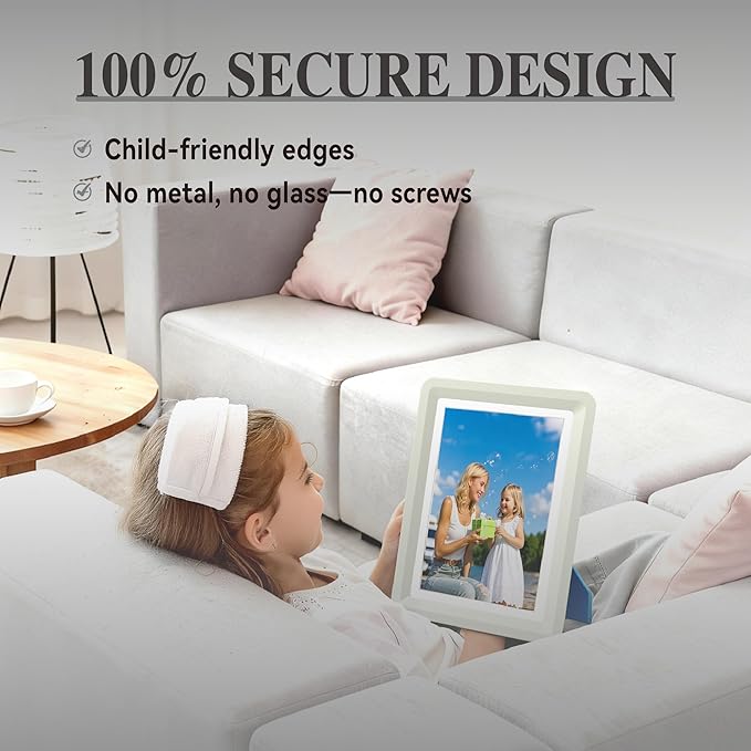 Light Gray 5x7 Picture Frame with Acrylic Front, ABS Frame for 5x7 or 4x6 Photos, Shatterproof UV-Resistant Tabletop Photo Frame, Vertical/Horizontal Display for Home Décor