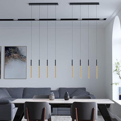 ALTAIR 4 Mini Pendant Lighting Black-Brass - LED Hanging Light Fixture for Kitchen Island, Bar, Foyer - Cluster Pendants - Dimmable, Adjustable Wire, Lamp Bulb Included