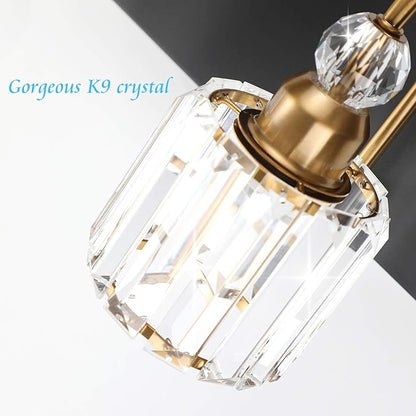 Ralbay Modern Bathroom Vanity Light Fixture, 3-Lights, Black Metal & Crystal, HJ-8600-3T
