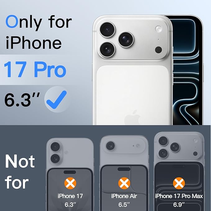 JETech Privacy Screen Protector for iPhone 17 Pro 6.3-Inch with Camera Lens Protector, Anti-Spy Tempered Glass Film, Easy Installation Tool, 2-Pack Each