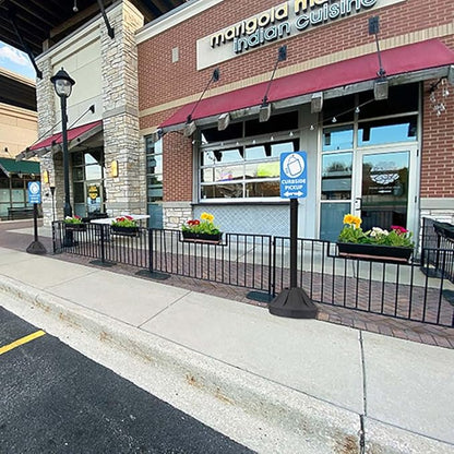 Plasticade Roll-A-Post Portable Sign Post with 60" Power Post Plastic Signpost, Designed for Schools, Sidewalks or Parking Lots, Durable and Resistant to Weathering, Yellow Base with White Post