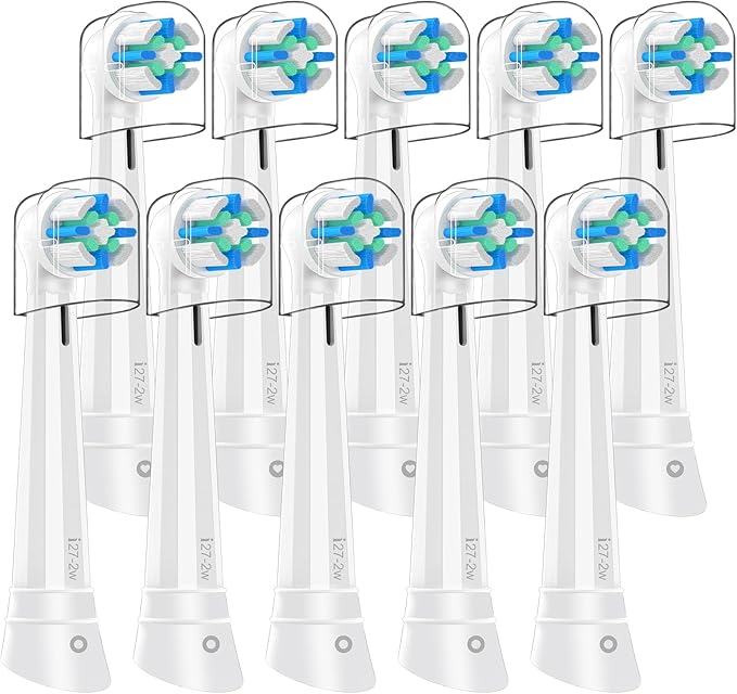 10 Pack Smart Cleaning IO Replacement Heads Compatible with Oral B iO 2 3 4 5 6 7 8 9 10 Series Electric Toothbrush, Brush Heads Compatible with Oral B iO Electric Handles White