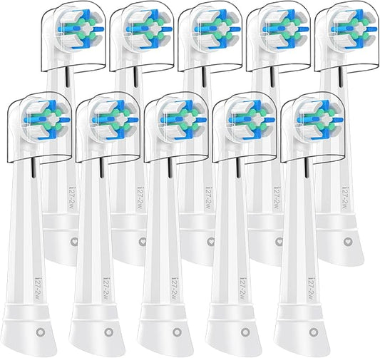 10 Pack Smart Cleaning IO Replacement Heads Compatible with Oral B iO 2 3 4 5 6 7 8 9 10 Series Electric Toothbrush, Brush Heads Compatible with Oral B iO Electric Handles White