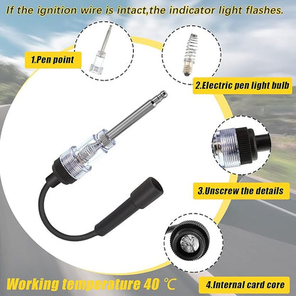Inline Spark Plug Tester Engine Straight Boot Ignition Tester Light Lawnmower Checker Armature Diagnostic Detector for Automotive Car Internal External Engine(3 Pieces)