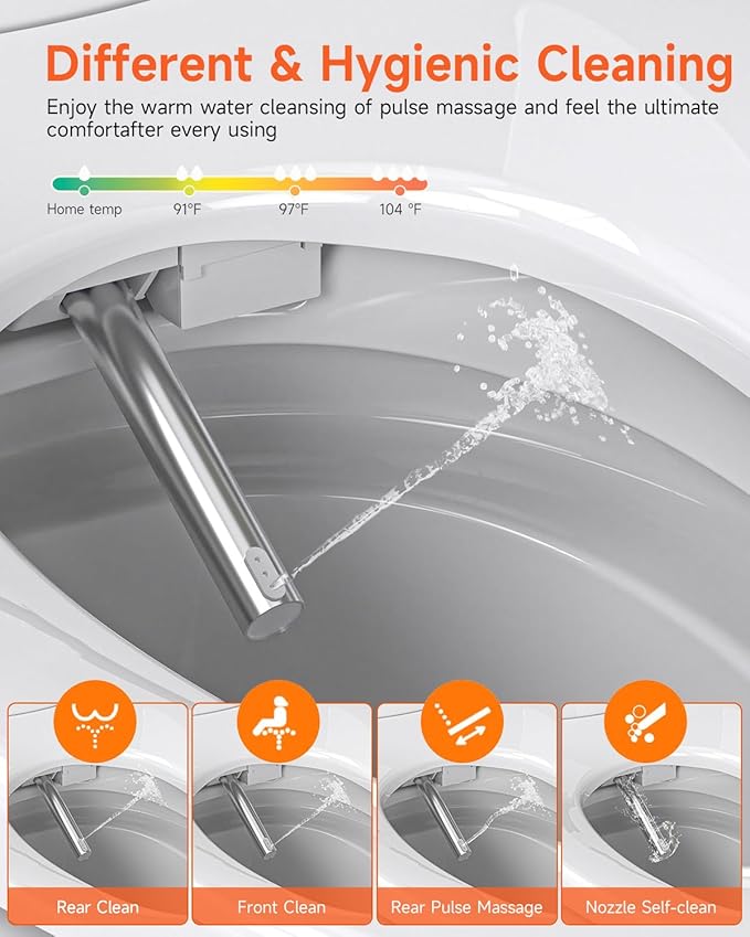 WANSID Smart Toilet with Bidet Built in, Bidet Toilet with Auto Open/Close Lid, Foot Sensor Operation, 1.28GPF, Heated Seat & Instant Warm Water Dryer, Tankless One Piece Electric Toilet