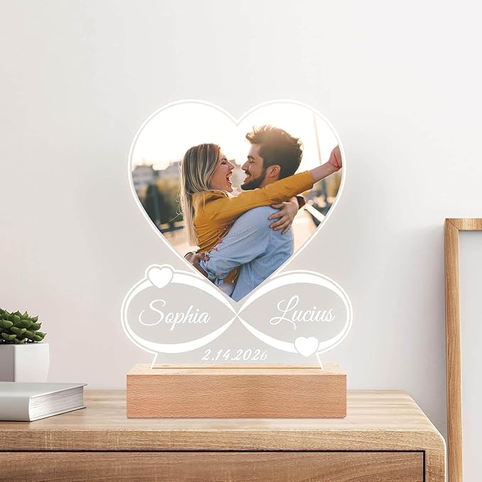 Custom Picture Frames, Personalized Photo Frame, Customized Picture Frames, Personalized Anniversary Valentines Day Gifts for Women Men Her Him Girlfriend Boyfriend Mom Dad Couple Baby Kid Family Pet