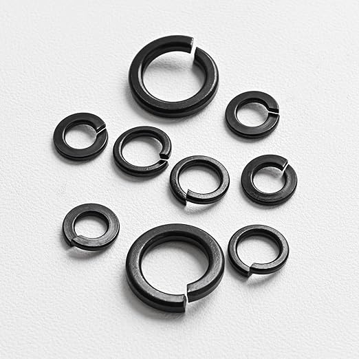 5/16'' (100 Pack) Split Lock Washer, Black Oxide (18-8) 304 Stainless Steel Spring Lock Washer