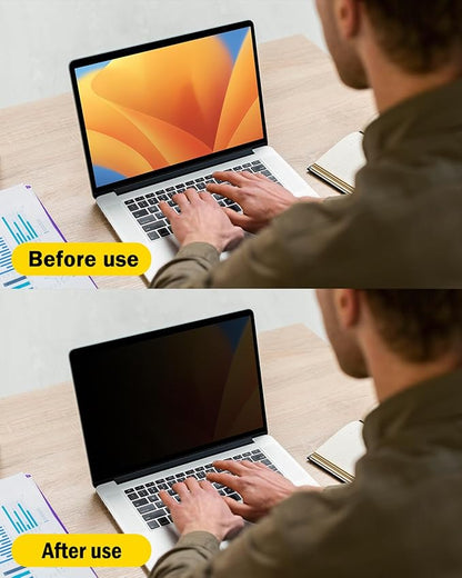 F FORITO 360° Privacy Screen Protector Compatible with MacBook Pro 14 inch (2025-2021, M5 M4 M3 M2 M1 Pro Max Chip), Anti Peeping Anti Glare and Anti Blue Light Laptop Privacy Screen Shield