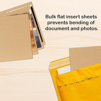 Calenzana 5x7 Corrugated Cardboard Sheets Set of 200, Flat Card Boards Inserts for Crafts, Packing, Shipping, Moving, Mailing
