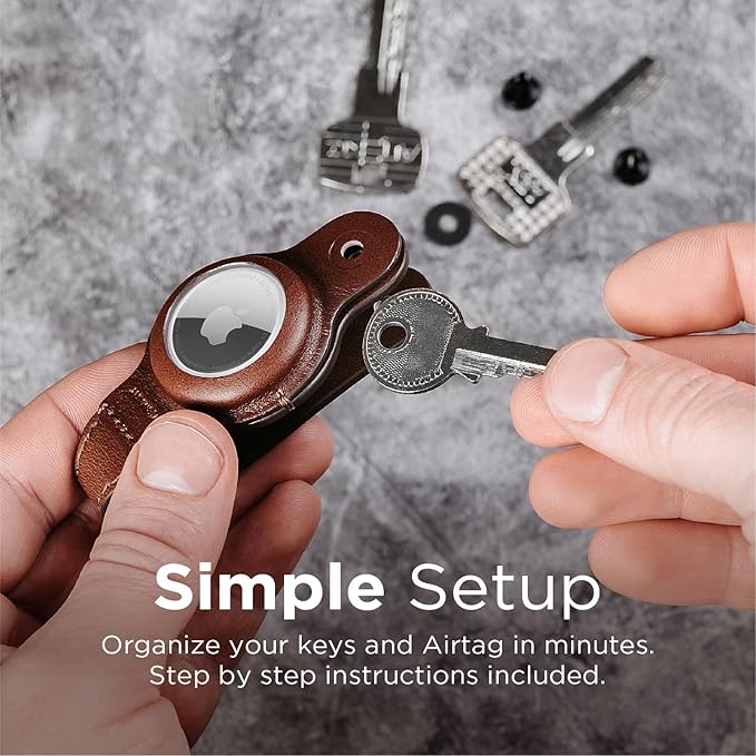 KeySmart AirTag Keychain Key Holder, Compatible with Apple AirTag Holder, Key Organizer Keychains