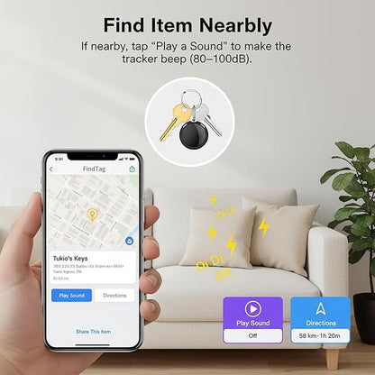 Car GPS Tracker Work with Find My (iOS Only) Mini Real Time Tracking Devices for Vehicles Hidden Magnetic Case Item Finder Global Coverage for Kids Dogs Truck No Monthly Fee or Subscription Waterproof