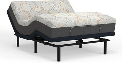 Blissful Nights e4 Queen Adjustable Bed Base Frame with 12" Medium Firm Copper and Gel Infused Memory Foam Mattress
