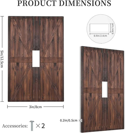 Decorative Light Switch Cover Plate Vintage Brown Farmhouse Barn Door 1 Gang Single Toggle Wall Plates for Electrical Outlets Outlet Covers Switch Plate Covers Faceplate for Bedroom Home Decor