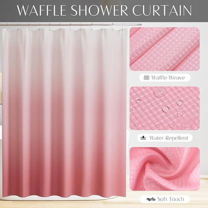 32PCS Bathroom Accessories Set Bathroom Set,White Shower Curtain Set,Bath Towel Set,Hand Towel,Toilet Brush,Trash Can & 3PCS Soap Dispenser