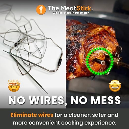 MeatStick X WiFi Travel Kit [Unlimited Range] | Duo Sensors Smart Wireless Meat Thermometer with Bluetooth | for Smoking, Grilling, BBQ, Air Fryer, Deep Frying, Oven, Sous Vide, Rotisserie