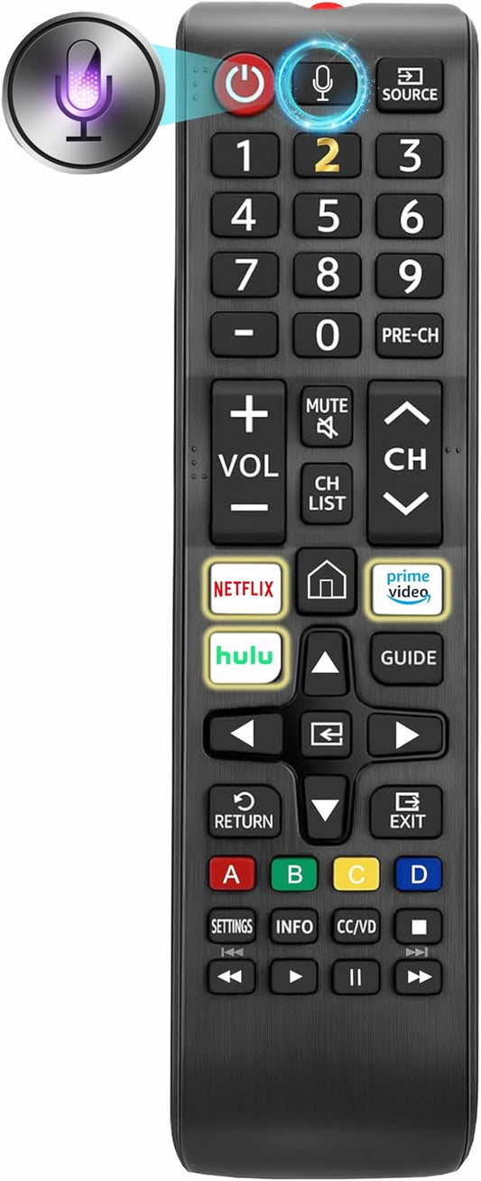 Replacement Remote for Samsung TV, Voice Control, Compatible with 2026-2016 Smart TV, LED, QLED, Crystal UHD & The Frame Series, 2-Year Warranty