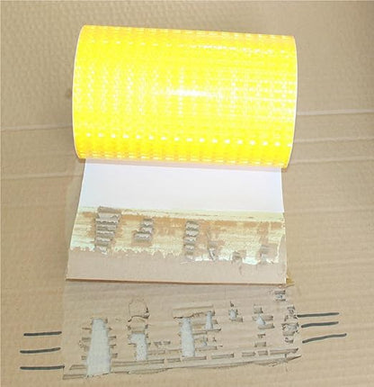 Reflective Tape Yellow Outdoor Waterproof 8 inch, High Visibility Industrial Marking Tape, Safety Adhesive Stickers (11 feet)