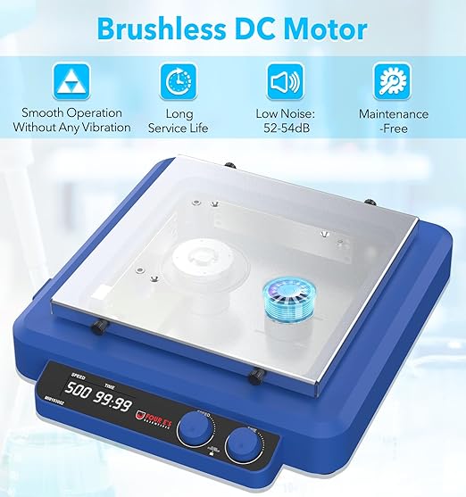 FOUR E'S SCIENTIFIC Orbital and Linear Shaker, 20-500 RPM Lab Orbital Rotator Shaker with Brushless DC Motor, Max. Load Capacity 7.5 KG