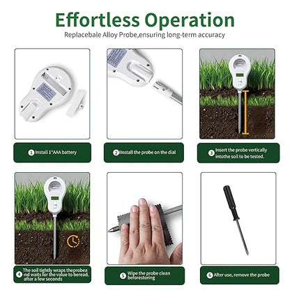 Soil Moisture Meter, Plant Water Monitor, Hygrometer Sensor for Gardening, Farming, Indoor and Outdoor Plants (Basic Style + Two prode)