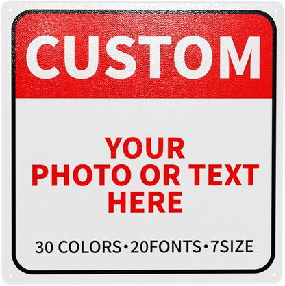 Bulk Custom Signs Outdoor Metal Sign Personalized Signs for Business, Office, Home, Road Signs, Garden Signs, Parking Signs, Decorative Signs, 8''x8''