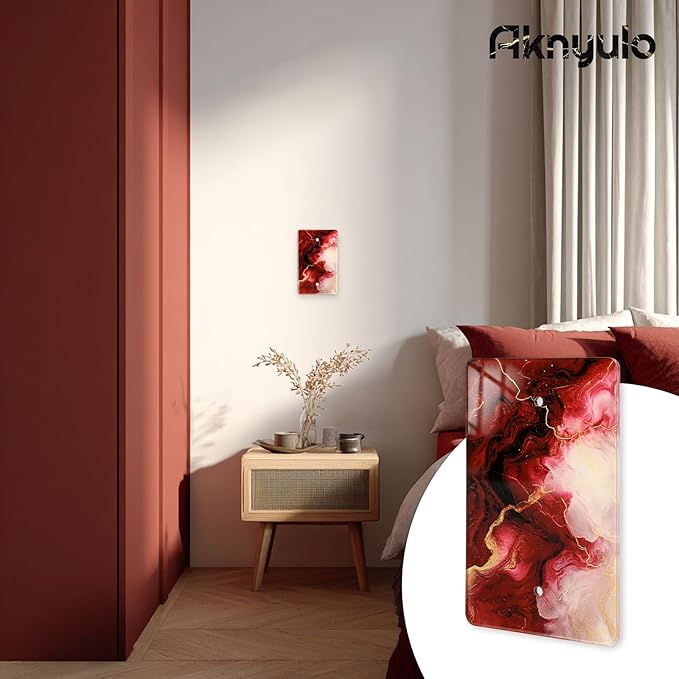 Rich Burgundy Marble Acrylic Wall Plates Blank Wall Plate Light Switch Cover Plate Blank Wall Plate Decorative Acrylic Light Switch Cover