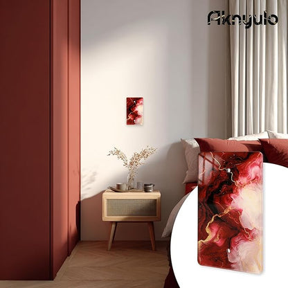 Rich Burgundy Marble Acrylic Wall Plates Blank Wall Plate Light Switch Cover Plate Blank Wall Plate Decorative Acrylic Light Switch Cover