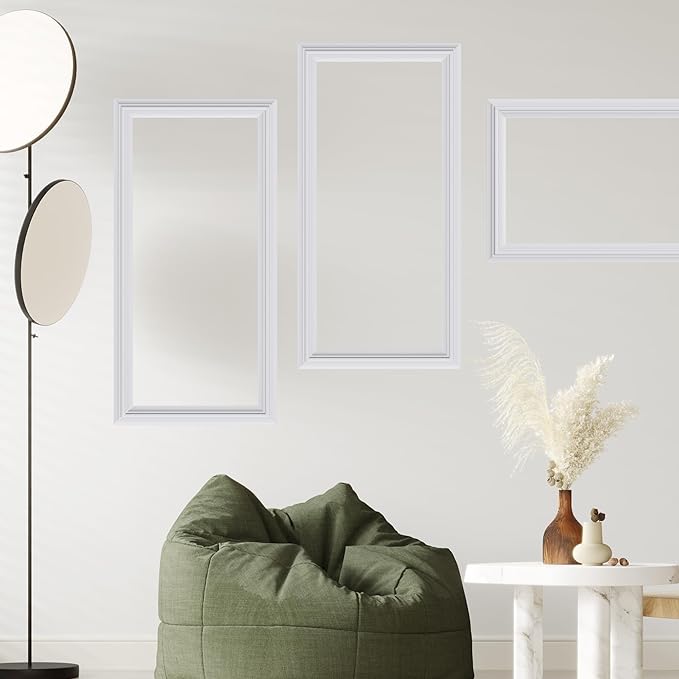 3 PCS Premade Wainscoting Panels Accent Wall Panels for Interior Wall Decor Easy DIY Build and Batten Chair Rail & Picture Frame Door Decor (8 x 16 in)