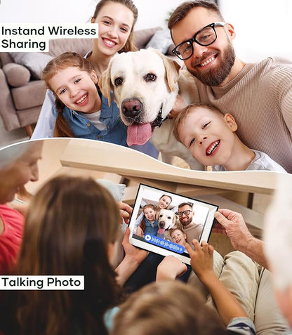 Cozyla Digital Photo Frame WiFi Smart Digital Picture Frame Battery Powered Unlimited Storage Send Photo w/Family via App Email Google Photos Instagram Web Browser Photo Frame Electronic 10.1 Inch Mat