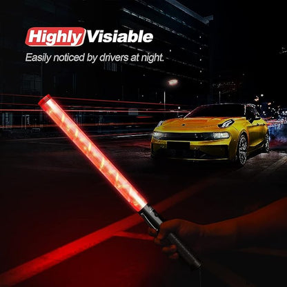 RoadHero 8 Pack Traffic Wand, 21 Inch Led Traffic Control Baton, Safety Light Wands with 2 Flashing Modes, Air Marshaling Signal Wand with Side Clip for Airport, Parking, Car Directing