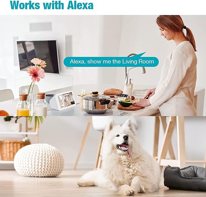 2.5K Security Camera Indoor, 360° Cameras for Home Security, 5G/2.4G WiFi Pet/Dog/Baby/Nanny/Cat Monitor Camera with Phone app, 2-Way Audio, Night Vision, 24/7 SD Card Storage, Cloud, Works with Alexa