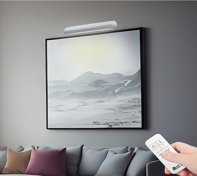 Royal Designs, Inc. Cordless Remote Control LED Picture Light, Dimmable with Timer Function, Brushed Nickel, 16.75 Inches, 2 Pack
