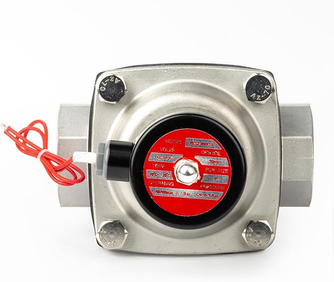 U.S. Solid 2" Solenoid Valve - 110V AC Stainless Steel Electric Solenoid Valve, Normally Closed, Viton Seal