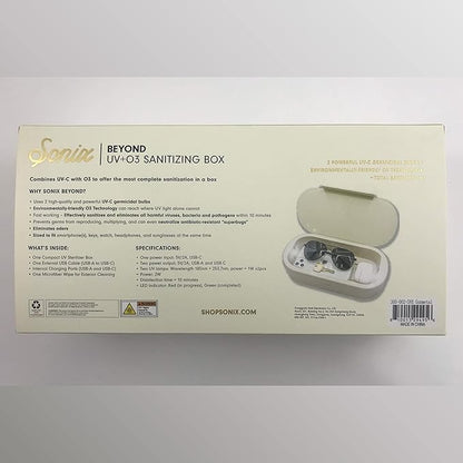 Sonix Beyond UV+O3 Sanitizer Box and Universal Charger UV and Ozone Disinfector for Phone, Mask, Makeup Brush, Nail Tool (Brown Tort)