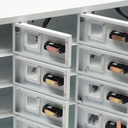 12 Slots Cell Mobile Phone Steel Locker with Combination Lock, Cellphone Charging Station with 3 in 1 Charging Ports for Most Phones, Cellphone Locker for Schools, Conference Rooms, and Offices