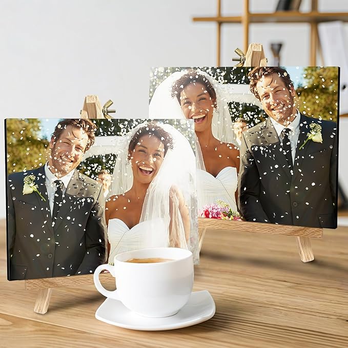 Custom Photo Frame with Stand, Personalized Picture Display, MDF and Wood Construction, Desktop Decor, Multiple Designs, Customizable Gift for Family and Friends