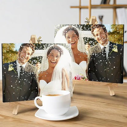 Custom Photo Frame with Stand, Personalized Picture Display, MDF and Wood Construction, Desktop Decor, Multiple Designs, Customizable Gift for Family and Friends