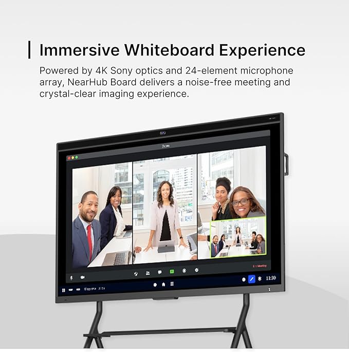 NearHub 75'' Interactive Smart Whiteboard,AI -Powered 4K Camera,MEMS 24-mic Array with Noise Reduction,All-in-One Whiteboard for Hybrid Collaboration with AndriodOS & Open App Ecosystem (Board+Stand)