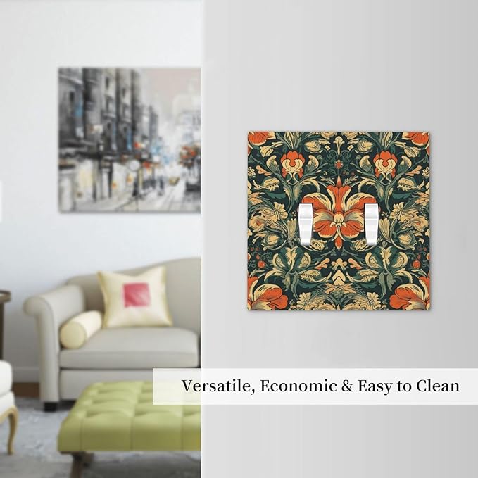 Decorative Switch Plates William Morris Abstract Floral Plant Pattern Orangeyellowgreen 2 Gang Double Toggle Outlet Light Switch Cover Wall Plate Electrical Faceplate for Bedroom living Room