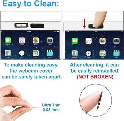 JOS [8 Pack] Webcam Cover, 0.03 inch Ultra Thin Laptop Camera Cover Slide for iPhone iPad MacBook Pro Computer iMac Cell Phone PC Accessories Camera Blocker Slider, Great for Privacy