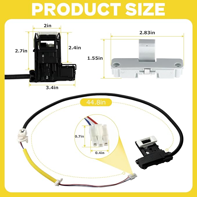 WTW5000DW1 WTW5000DW2 WTW5000DW3 Washer Lid Lock for Whirl-pool,May-tag,Ken-more Washer,W11307244 W10682535 Washer Lid Lock Assembly with W10837741 Washer Lid Strik by TOMOON
