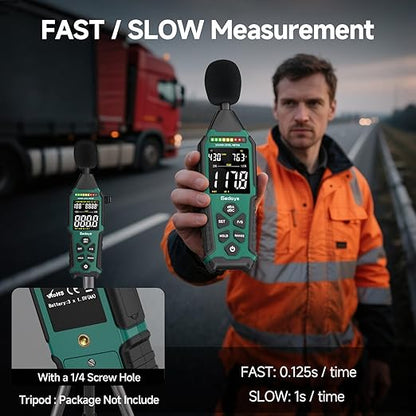 Power Supply Available Decibel Meter, Gedaye Sound Level Meter, A/C Weighted SPL Meter, Noise Measure Device 30-130dB, Noise Detector Sound Monitor Decibel Reader Classroom Factory Noisy Neighbor