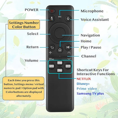 Replacement for Samsung BN59-01432A Solar Remote Control Compatible with Neo QLED 8K HDR Smart TVs