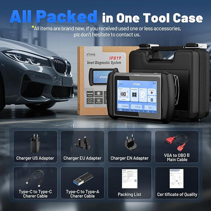 XTOOL IP819 V2.0 Bidirectional Scan Tool, 2025 Upgraded of D7 OBD2 Diagnostic Scanner with Active Test, PMI Function, 39+ Resets, ECU C0ding, FCA AutoAuth, All Systems Scanner for Cars, 3-Year Update