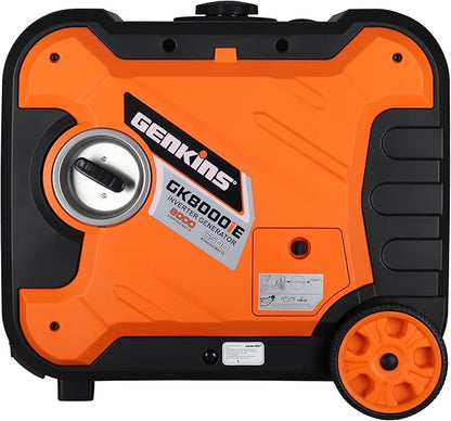 8000 Watts Portable Inveter Generator Quiet Operation Electric Starter Gas Powered Wheel Kit Included Gas Powered Perfect for Camping, Recreation, Emergercy Back UP etc
