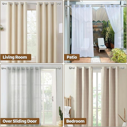 KAMANINA Curtain Rods for Windows 48 to 84 Inch, Antique Silver Heavy Duty Curtain Rod Adjustable, 7/8 Inch Single Decorative Drapery Rod 32 to 86 Inch(2.6-7.1Ft), Netted Texture End