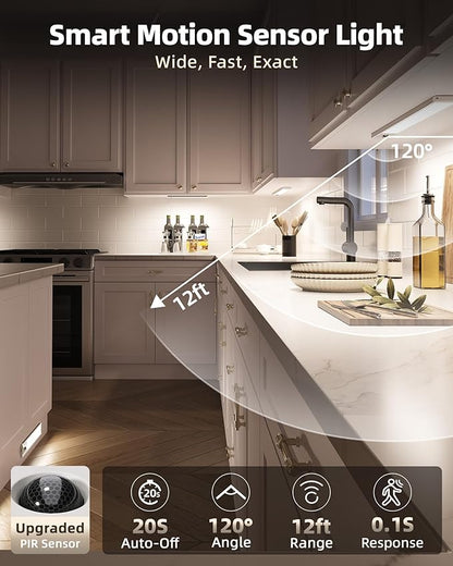 EZVALO Under Cabinet Lighting with Charging Station, Rechargeable Motion Sensor Light Indoor, Dimmable Closet Lights Wireless, 5700K, Motion Activated Under Counter Lights for Kitchen,Pantry(3 Pcs)