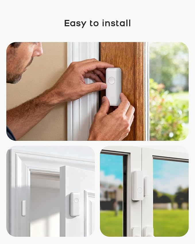 WiFi Door Alarm System, Wireless Alarm System 8 Piece Kit with Phone APP Alert Siren Door Window Sensor Motion Sensor