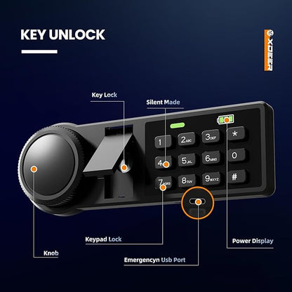 XDeer Biometric Safe Box, Quick-Access Security Safe Box with Upgraded Fingerprint, Steel Handgun Safe Lock Box for Kid/Home/Office (1.69 Cu.Ft【NO FPR】)