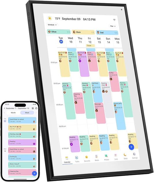 Canupdog 15.6 Inch Digital Calendar Wall Planner 2025-2026 – HD Touchscreen Smart Photo Display for Family Schedules, 32GB Electronic Calendar Chore Chart + To-do List, Christmas Gifts for Women Mom